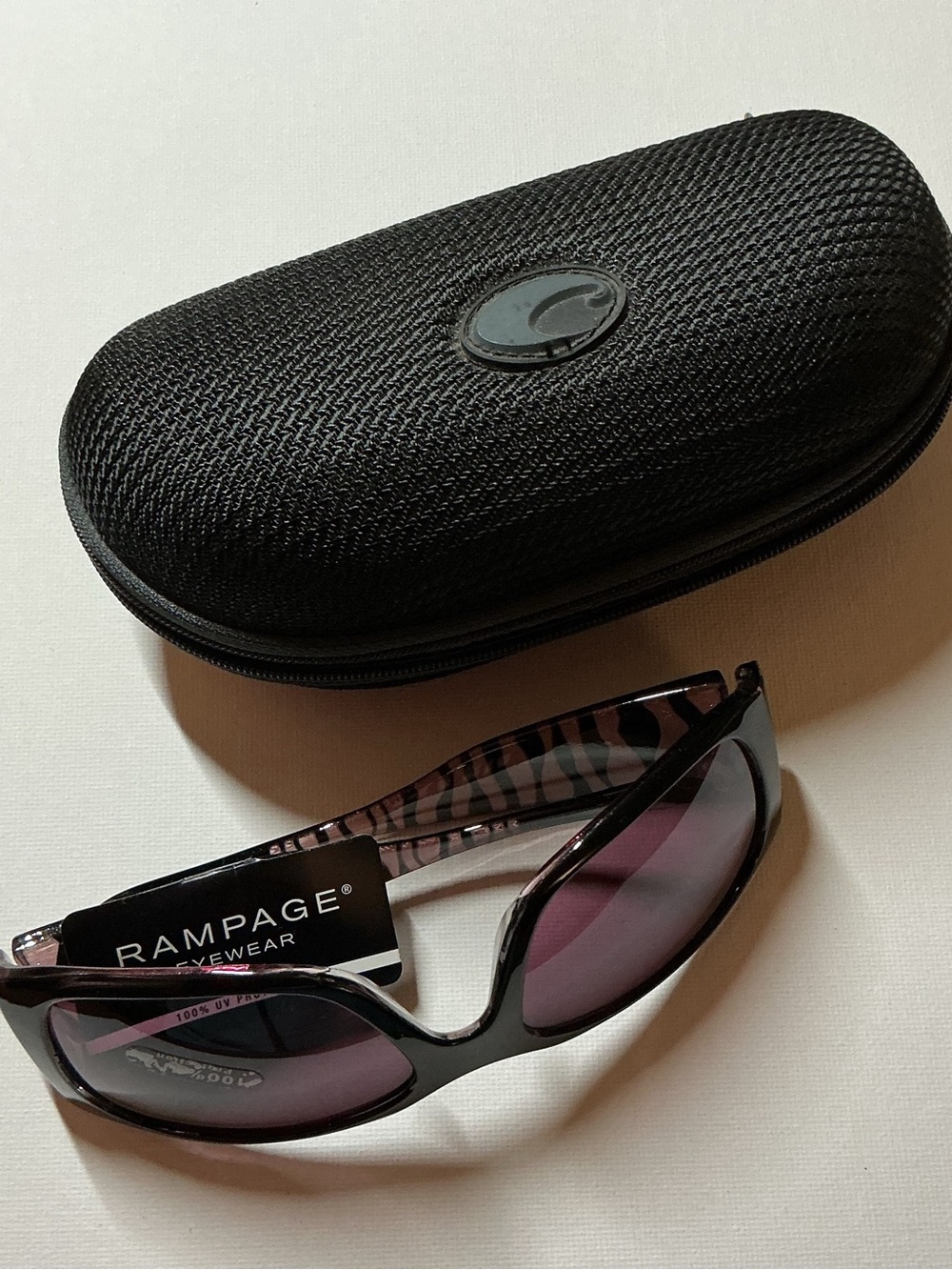 Rampage Fuchsia Zebra Printed Sunglasses with Purple-Tinted Lenses